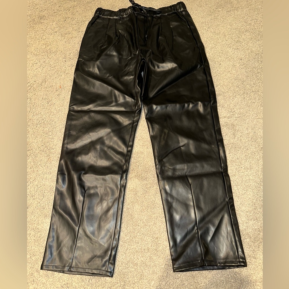 Black Faux Leather Pants
